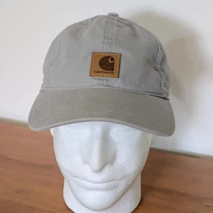 Carhartt Canvas 6 Panel Mütze Logo grau verstellbarer Riemen hinten neu ohne Etikett - Bild 1 von 6