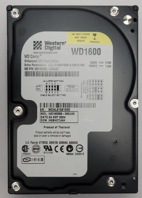 Western Digital WD1600BB-55GUA0 HDD, 160 GB , IDE/ATA/ATAPI-6 - Tested w/pics - Image 1 of 4