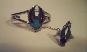 **Vintage Harley Davidson Inlay Türkis & Onyx SLAVE ARMBAND** - Bild 1 von 11