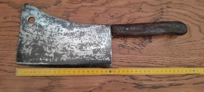 Outil Ancien - feuille de boucher Fer Forgé old butcher's knife hachoir viande - Photo 1/4