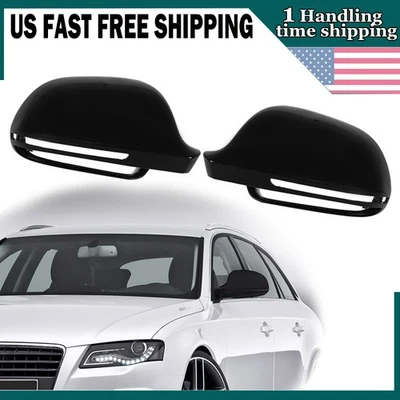 Tapa de cubierta de espejo retrovisor lateral negro brillante para Audi A3 A4 S4 RS4 B8 2009-2013 EE. UU. Foto 1 de 4