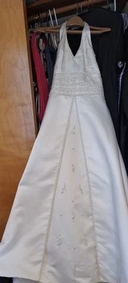 Morilee By Madeline Gardner Womens 10 Halter Corset Beading Wedding Dress New - Image 1 of 4