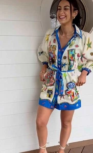 Alemais Players Dress Size AU 14 / US 10 Mini Shirtdress Belted Pockets - Picture 1 of 11