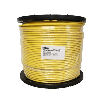BELDEN 10GX53F0041000 23/4PR SOL BC Shielded CAT6A CMP 1000’ Reel Yellow 10GX53F - Image 1 of 4