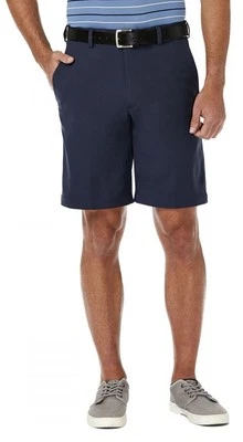 Pantalones Cortos Haggar Cool 18 Pro Gabardina Cintura Elástica Frente Plano Para Hombre 38W NEGRO Foto 1 de 4