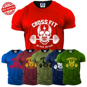 Cross Mens T-Shirt Short Sleeve Skull Horror Gym Workout USA New Gift Tee S-3XL - Picture 1 of 41