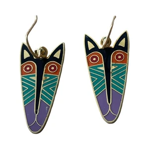 Rare Laurel Birch Fox Mask Earrings 1993 - Picture 1 of 3