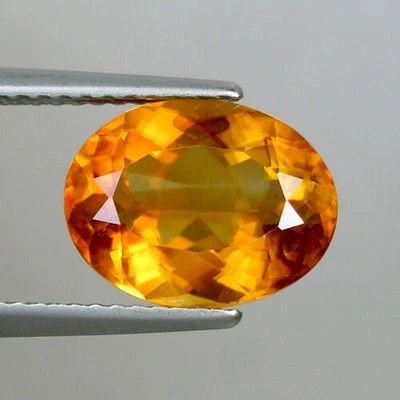 3.47 ct  ULTIMATE UNIQUE  ORANGE YELLOW 100% NATURAL CALCITE GEMS  Oval  YB - Image 1 of 2