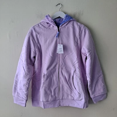 NUEVO CON ETIQUETAS Lands' End Sudadera con Capucha Reversible Forrada Sherpa Lila Galaxy Tie Dye Niñas Talla XL Foto 1 de 4