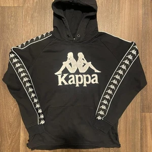 Kappa Sudadera con Capucha Blanco y Negro con Leves Desgarros en Los Laterales Talla L Hombre - Imagen 1 de 7