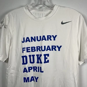 Duke Blue Devils Basketball Nike Dri-Fit T-Shirt Erwachsene Small weiß Autogramm L - Bild 1 von 6