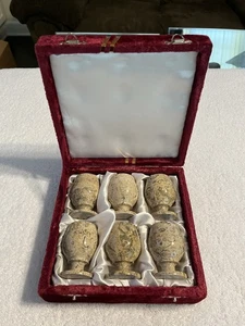 Marble Onyx Wine Glasses Stone Goblets - Set of 6 Cups with Case - Picture 1 of 14