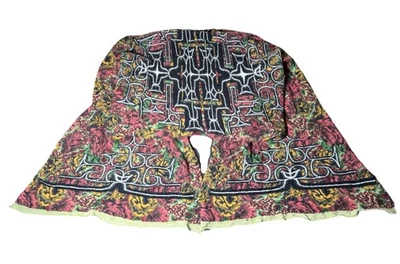 Bandana de lana comprimida Kapital Big Mama bufanda verde floral rosas ropa de calle Y2K Foto 1 de 4