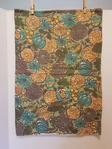 Vintage 1960er Ära handgefertigter Kissenbezug Retro 15 1/2" B x 23" STOFF zum BASTELN - Bild 1 von 4