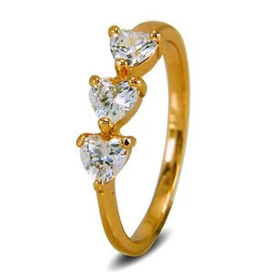 Herz Ring simulierter weißer Diamant 18 kt Gold gefüllt Liebe RG123 UK-Größe O Q S U - Bild 1 von 5