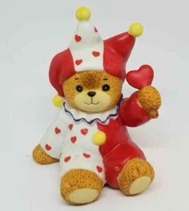 Lucy and Me Valentine Lucy Rigg 1984 Enesco Jester Clown Heart Valentine Bear - Picture 1 of 8