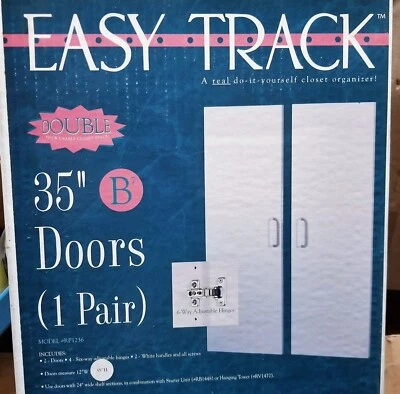Easy-track 35"/36" B7 puertas sin marco RP1236 blanco sistema de armario personalizado Stow Co Foto 1 de 4