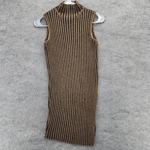 Rock Republic Shirt Womens Medium Sleeveless Brown Ribbed - Picture 1 of 7