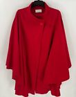 VINTAGE J. Hilary Red Cape Coat Womens Size Large Made in USA