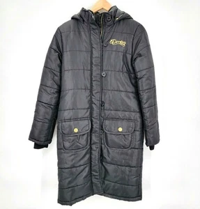 Cappotto lungo imbottito House of Dereon Juniors XL nero ricamo oro Beyoncé  - Foto 1 di 11