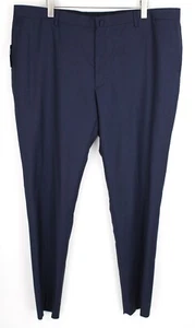 Hackett Clásico Hombre Pantalones 46 Azul Marino Lana Plisado Cremallera Forrado - Imagen 1 de 10