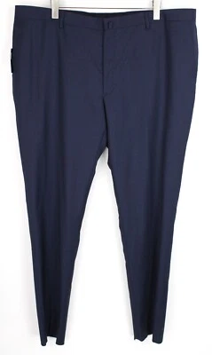 Hackett Clásico Hombre Pantalones 46 Azul Marino Lana Plisado Cremallera Forrado - Imagen 1 de 4
