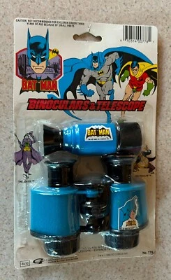 КОМПЛЕКТ БИНОКЛЕЙ И ТЕЛЕСКОПОВ BATMAN (1988 Gordy Toys) -- винтажный на карте - Изображение 1 из 3