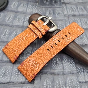 28mm/24mm Stingray Leather Watch Band Bespoke Exotic Leather Minimalist Design - Picture 1 of 10