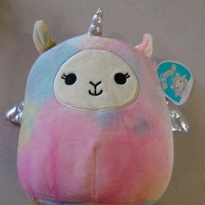 New SQUISHMALLOW 8” LUCY MAY Tie Dyed Llama Alicorn Winged Unicorn Kellytoy - Picture 1 of 2