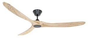 Ceiling fan with Remote Eco Genuino XL Black Wood DC Ceiling fan Quiet Motor - Picture 1 of 3