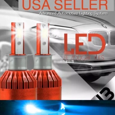 HYPER BLUE H3 BOMBILLAS LED FAROS ANTINIEBLA 10K HID 10000K Kit de conversión OPT7 Foto 1 de 4