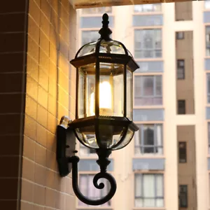 Outdoor Wall Light Garden Wall Sconce Balcony Wall Lighting Yard Black Wall Lamp - Picture 1 of 12