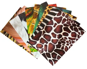 10 Mixed Animal Print A4 Double Sided Card Sheets | Patterned Card for Crafts - Picture 1 of 12