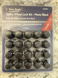 20 PC White Knight 783807 Wheel Lug Lock Kit, Matte Black, 12mm-1.50