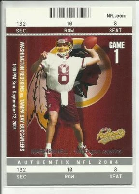2004 Fleer Authentix #72 Mark Brunell Washington Commmanders - Image 1 of 2
