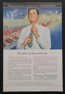 1948 Union Carbide Vintage 7x10" Print Ad 1940's Oliver Wendell Holmes Ephemera - Picture 1 of 3