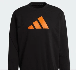NWT MEN'S ADIDAS HA1391 SPORTSWEAR FUTURE ICONS BLACK/ORANGE SWEATSHIRT TOP $60 - Picture 1 of 6