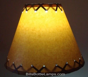 Rustic "Bulb Clip" Laced Kraft Table Desk Light LAMP SHADE Cottage Cabin Decor - Picture 1 of 6