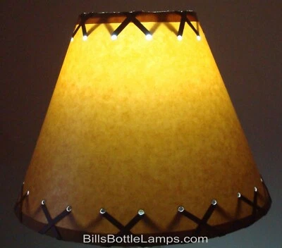 Rustic "Bulb Clip" Laced Kraft Table Desk Light LAMP SHADE Cottage Cabin Decor - Image 1 of 4