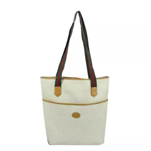 Gucci Women's White Supreme GG Canvas Web Stripe Tote Bag - Picture 1 of 6