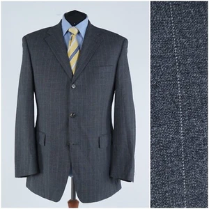Mens HUGO BOSS Blazer 46R UK Size Striped Grey Wool Sport Coat Jacket - Picture 1 of 15