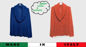 CARDIGAN DONNA - COLLO ALTO CON BOTTONI - 12% LANA - 12% ALPACA - TAGLIA M - Foto 1 di 5