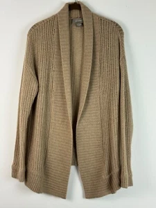 Ply Cashmere Brand Camel Cardigan Sweater Relaxed HI-LO Knit * SMALL - Picture 1 of 5