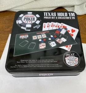 Texas Hold Em Poker Set & Collector’s Tin World Series Of Poker Complete - Picture 1 of 8