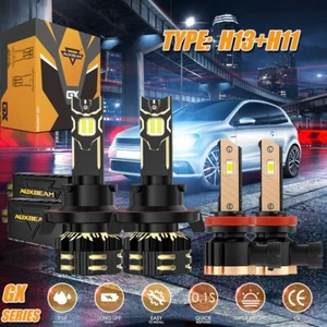 AUXBEAM Combo H13 H11 LED Headlight Fog Bulbs for Jeep Renegade 2015-2023 6500K - Picture 1 of 12