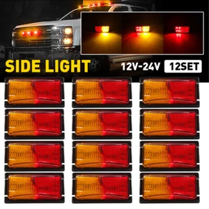 12X Clearance Light LED Side Marker Amber Red Trailer Truck Caravan 12-24V RV - Picture 1 of 14