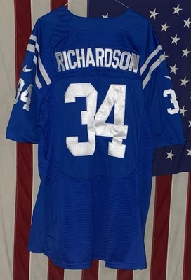 Camiseta deportiva para hombre Nike Trent Richardson #34 Indianapolis Colts talla 56 parche cosido azul Foto 1 de 3
