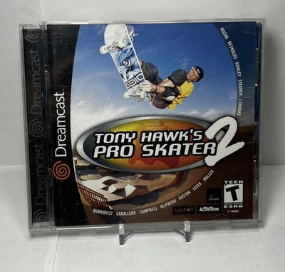 Tony Hawk's Pro Skater 2 (Sega Dreamcast, 2000) Disco de juego, estuche y manual Foto 1 de 4