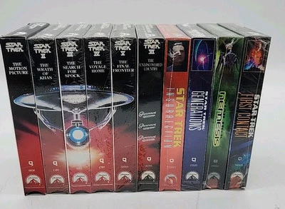 COMPLETE SET OF 6 STAR TREK ORIGINAL MOVIES + 4 VHS Sealed Watermark New Sealed - Image 1 of 4