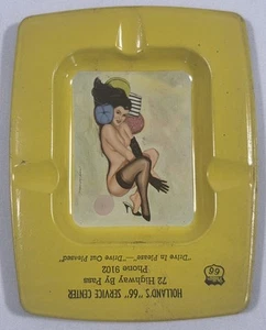 Vintage Phillips 66 Risque Lady Pinup Girl Advertising Ashtray USA Made - Picture 1 of 5
